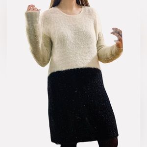 a.n.a® a new approach Fuzzy Tri-Tone Sweater Dress